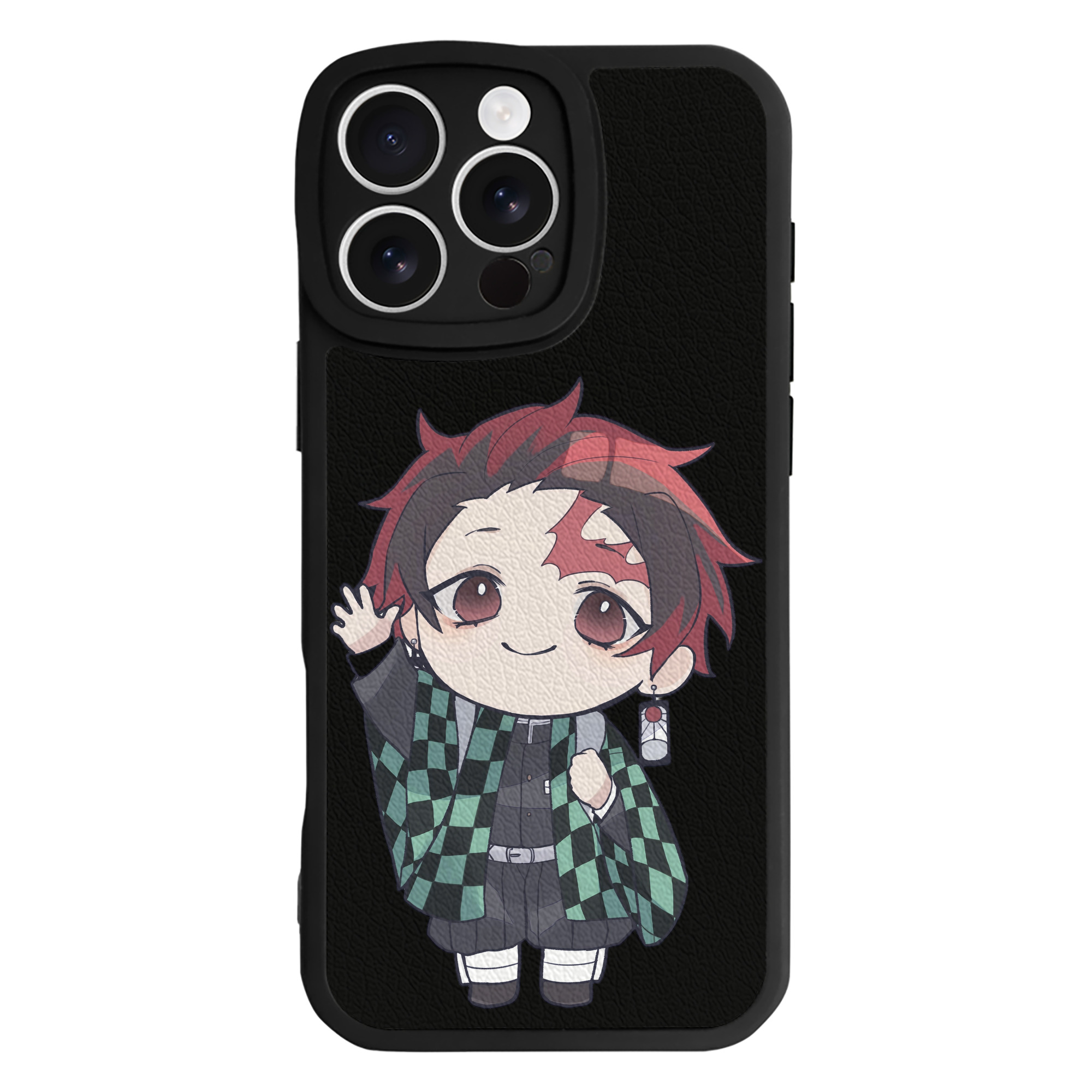 （画像用） 鬼滅の刃 竈門 炭治郎／かまど たんじろう Kamado Tanjirou 【iPhone 16シリーズ対応】シリコンスマホケース（レザー調） 材質：シリコン